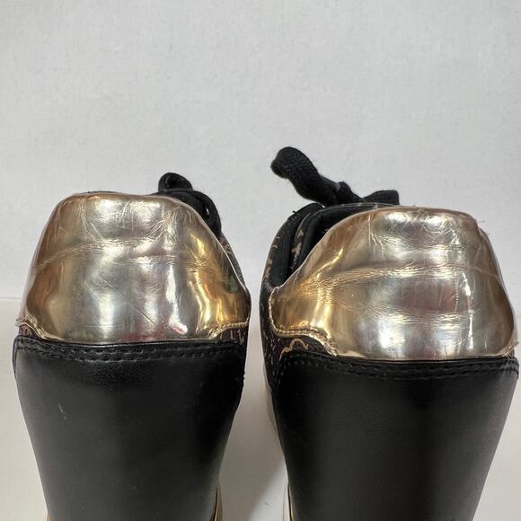 Guess GW Flowurs Wedge Sneakers in Brown and Metallic Gold Multi 8.5M - Picture 12 of 13